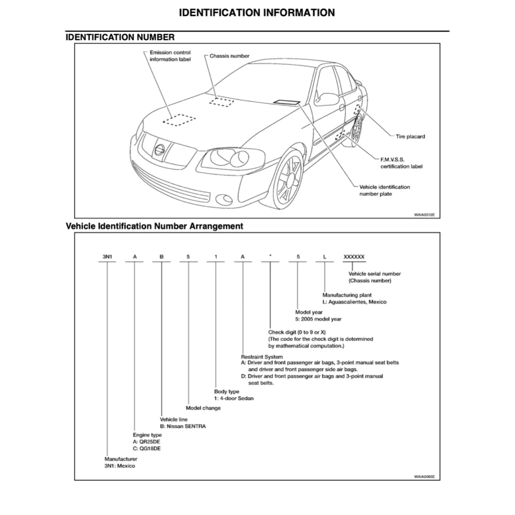 NISSAN SENTRA / SUNNY B15 (1999-2006) SERVICE WORKSHOP MANUAL - Image 9