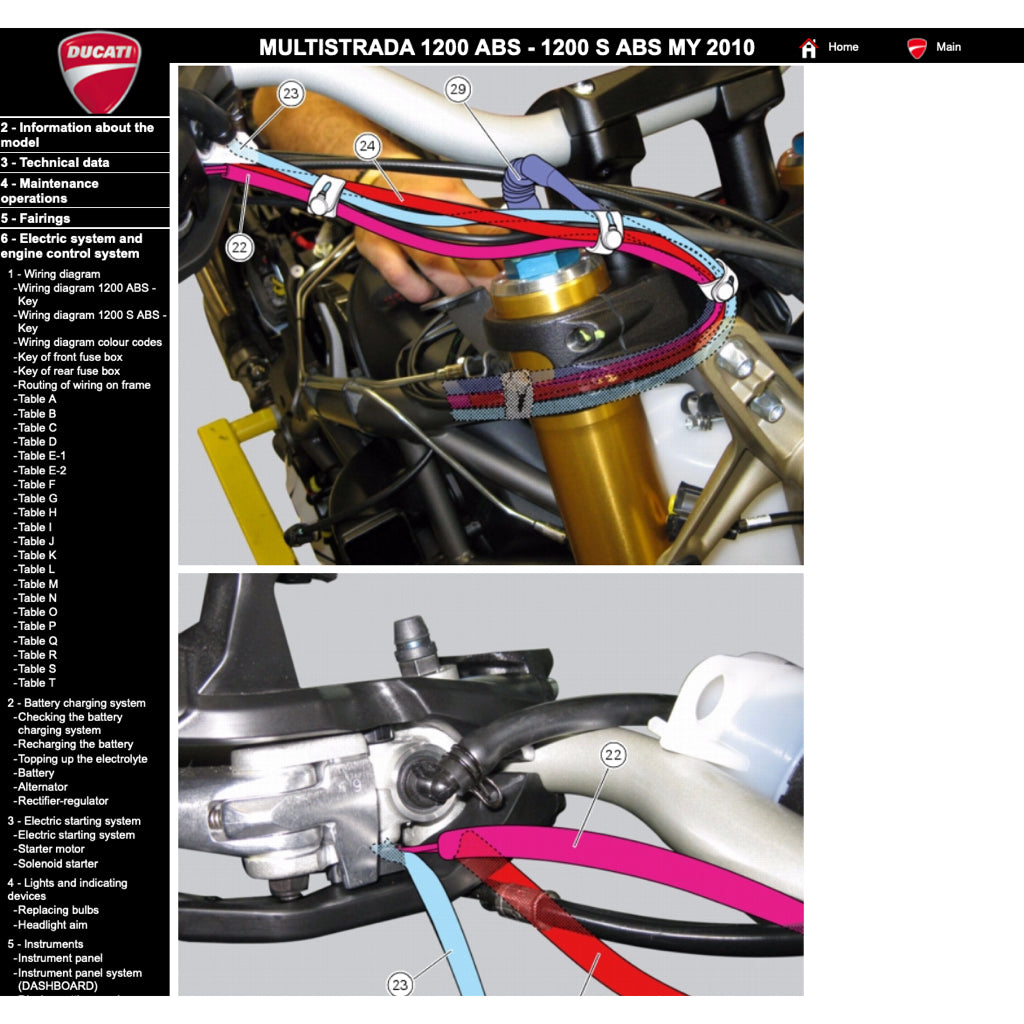 DUCATI MULTISTRADA 1200S (2010-2012) SERVICE WORKSHOP MANUAL + PARTS CATALOGUE + OWNER'S MANUAL - Image 10