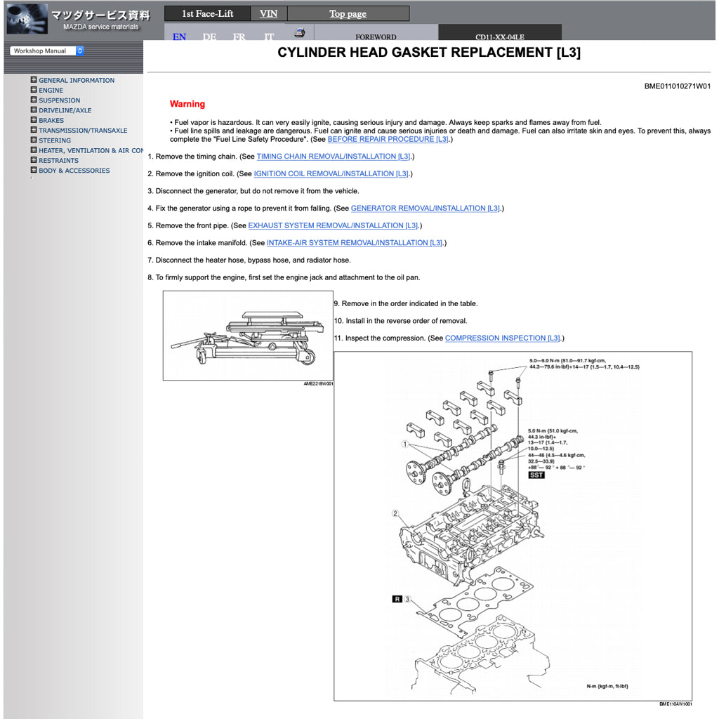 MAZDA MPV PREMACY LW (1999-2006) SERVICE WORKSHOP MANUAL - Image 10