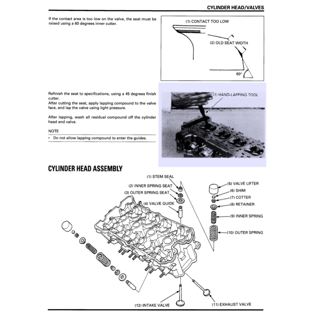 HONDA CBR900RR FIREBLADE (1996-1998) SERVICE WORKSHOP MANUAL + PARTS CATALOGUE + OWNER'S MANUAL - Image 8