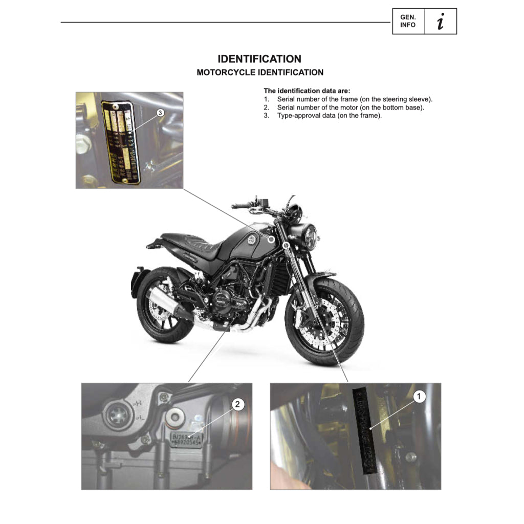 BENELLI LEONCINO BJ500 (2017-2022) SERVICE WORKSHOP MANUAL + PARTS CATALOGUE + OWNER'S MANUAL - Image 3