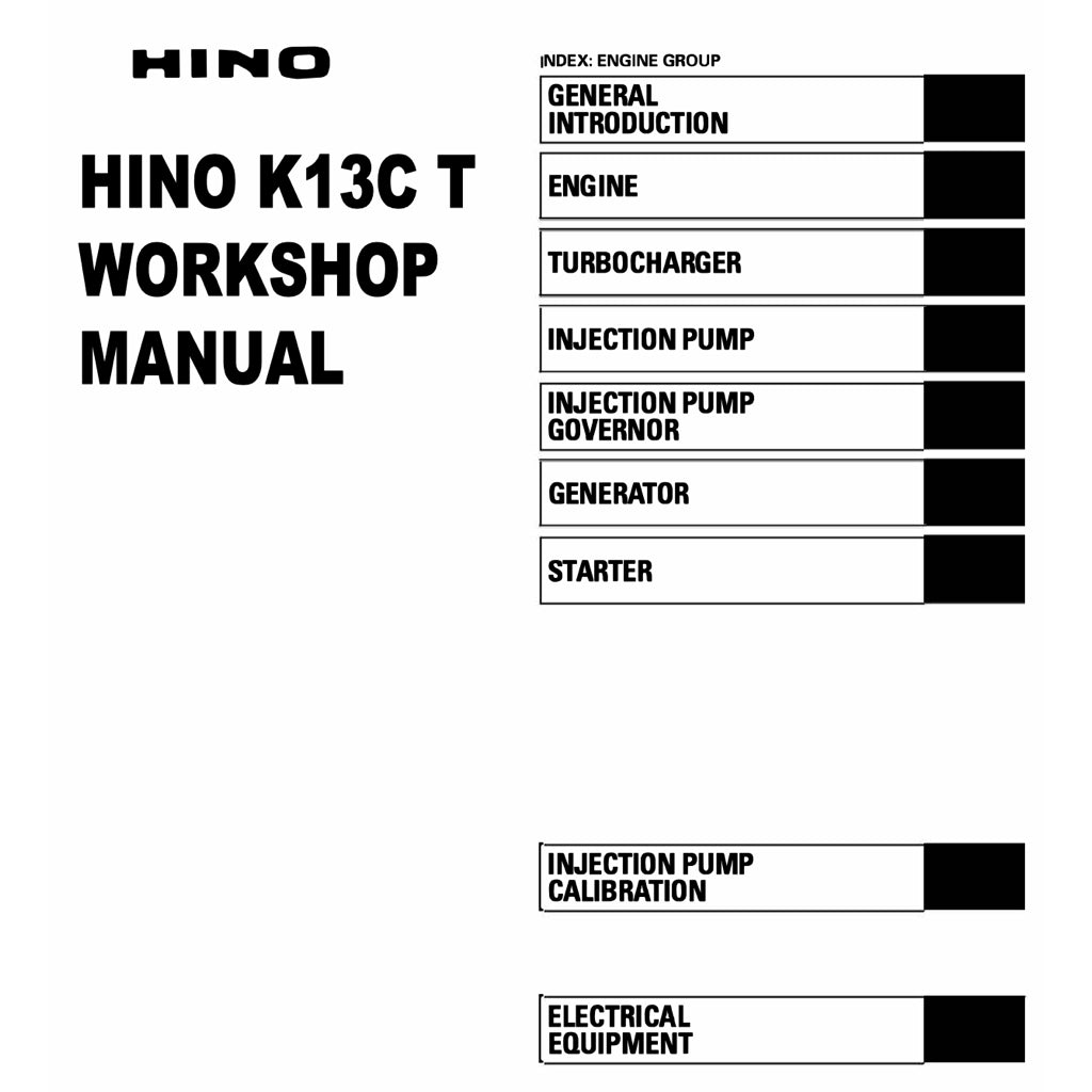 HINO ENGINE K13C-T/K13D-T WORKSHOP SERVICE REPAIR MANUAL - Image 8