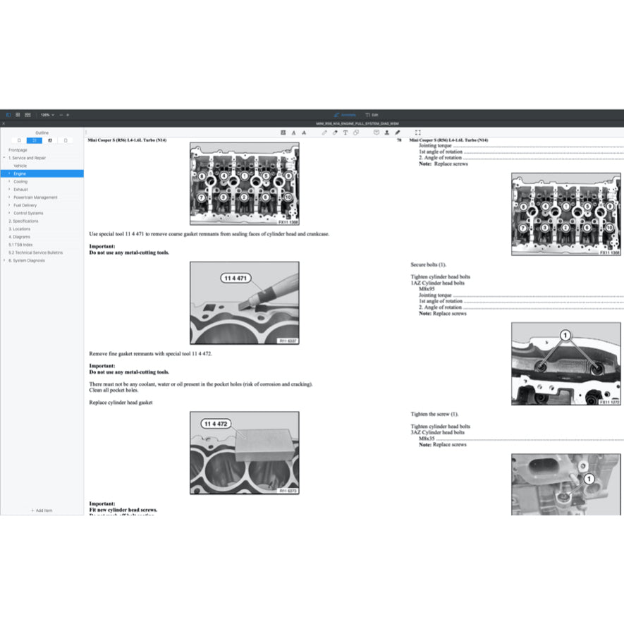 MINI COOPER S R55/56/57 N14 (2006-2012) ENGINE SERVICE WORKSHOP MANUAL + COMPONENT LOCATION+ WIRING - Image 6