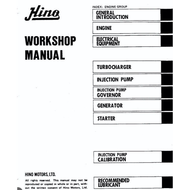 HINO ENGINE EH700 WORKSHOP SERVICE REPAIR MANUAL + PARTS CATALOGUE - Image 3