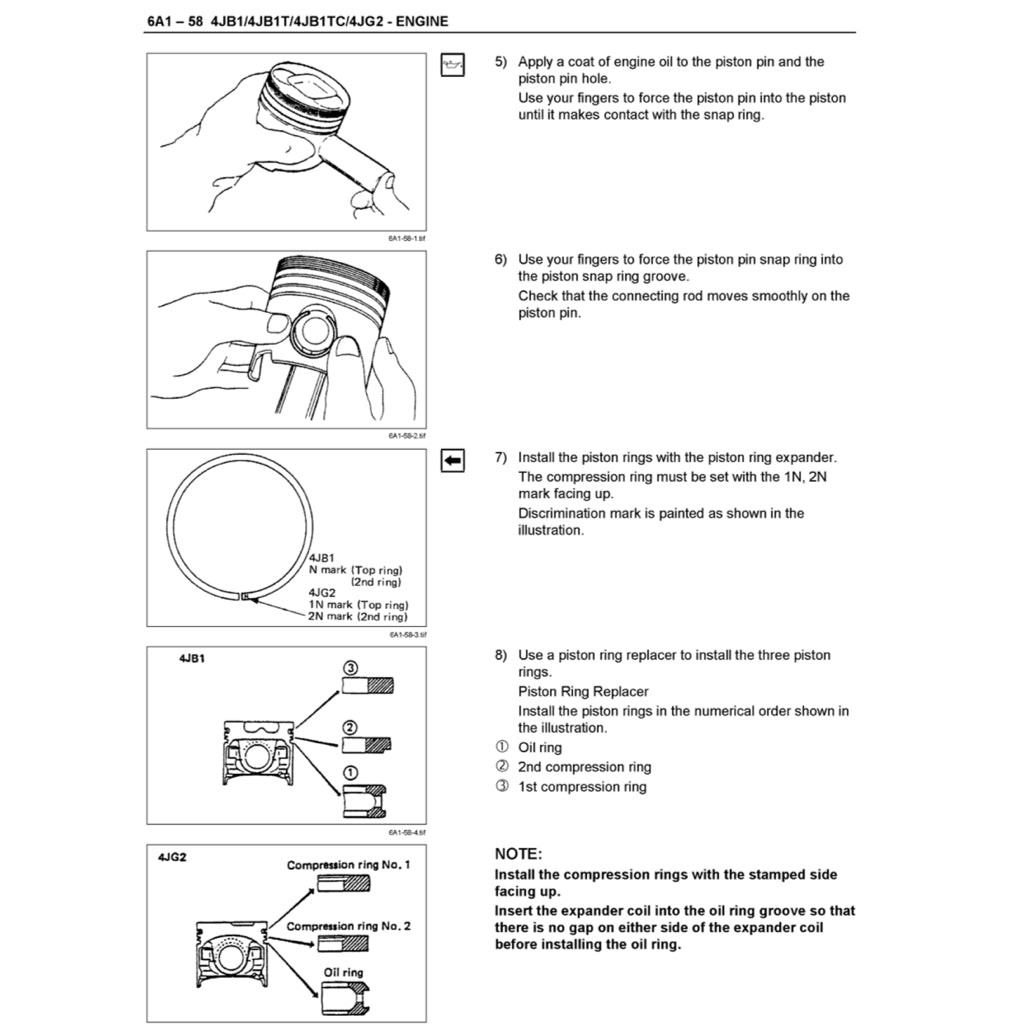 ISUZU ENGINE 4J SERIES (B1/B1T/B1TC/G2) SERVICE WORKSHOP MANUAL - Image 5