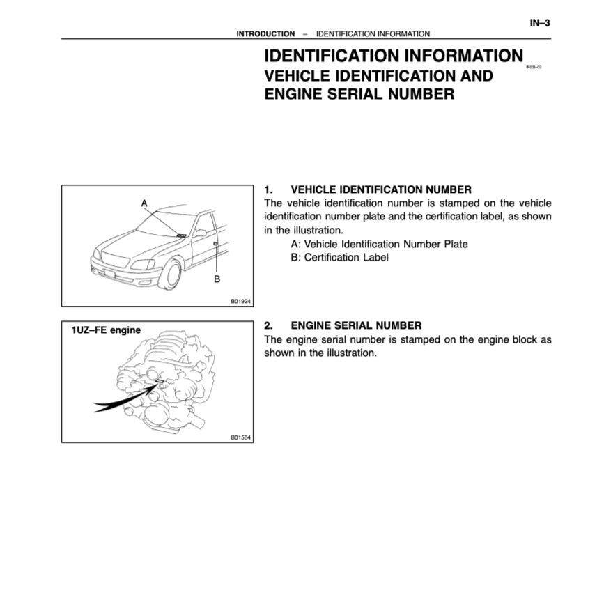 LEXUS LS400 XF10/XF20 (1990-2000) SERVICE WORKSHOP MANUAL - Image 3