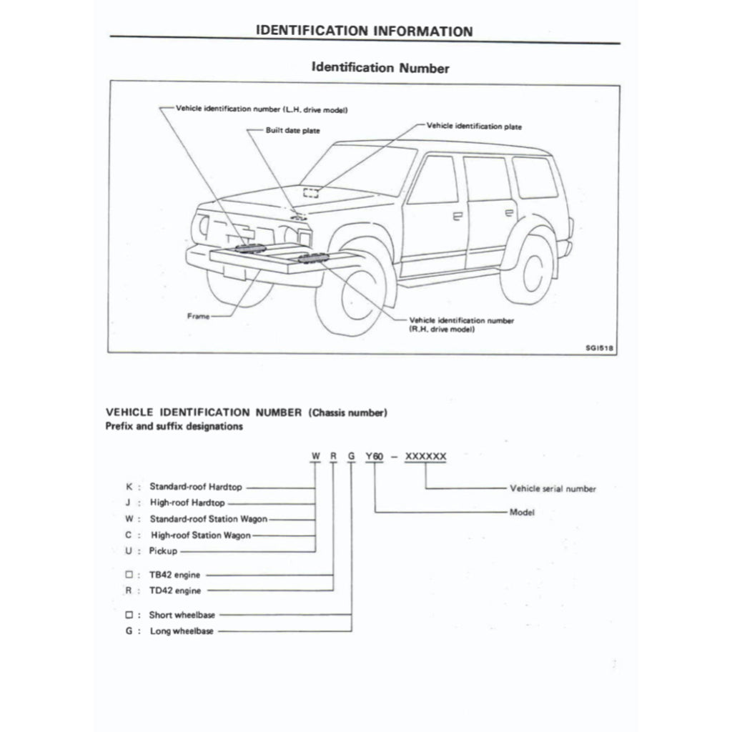 NISSAN PATROL Y60 GQ (1987-1997) SERVICE WORKSHOP MANUAL - Image 5