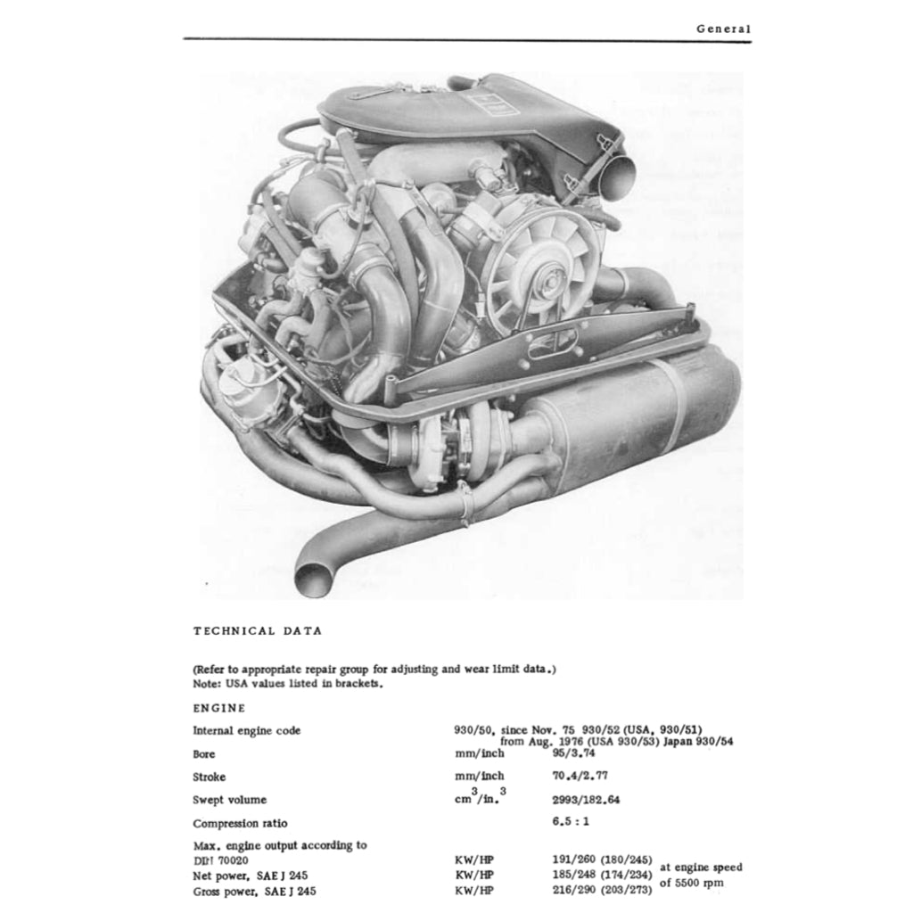 PORSCHE 911 930 T (1975-1987) SERVICE WORKSHOP MANUAL + PARTS CATALOGUE - Image 4