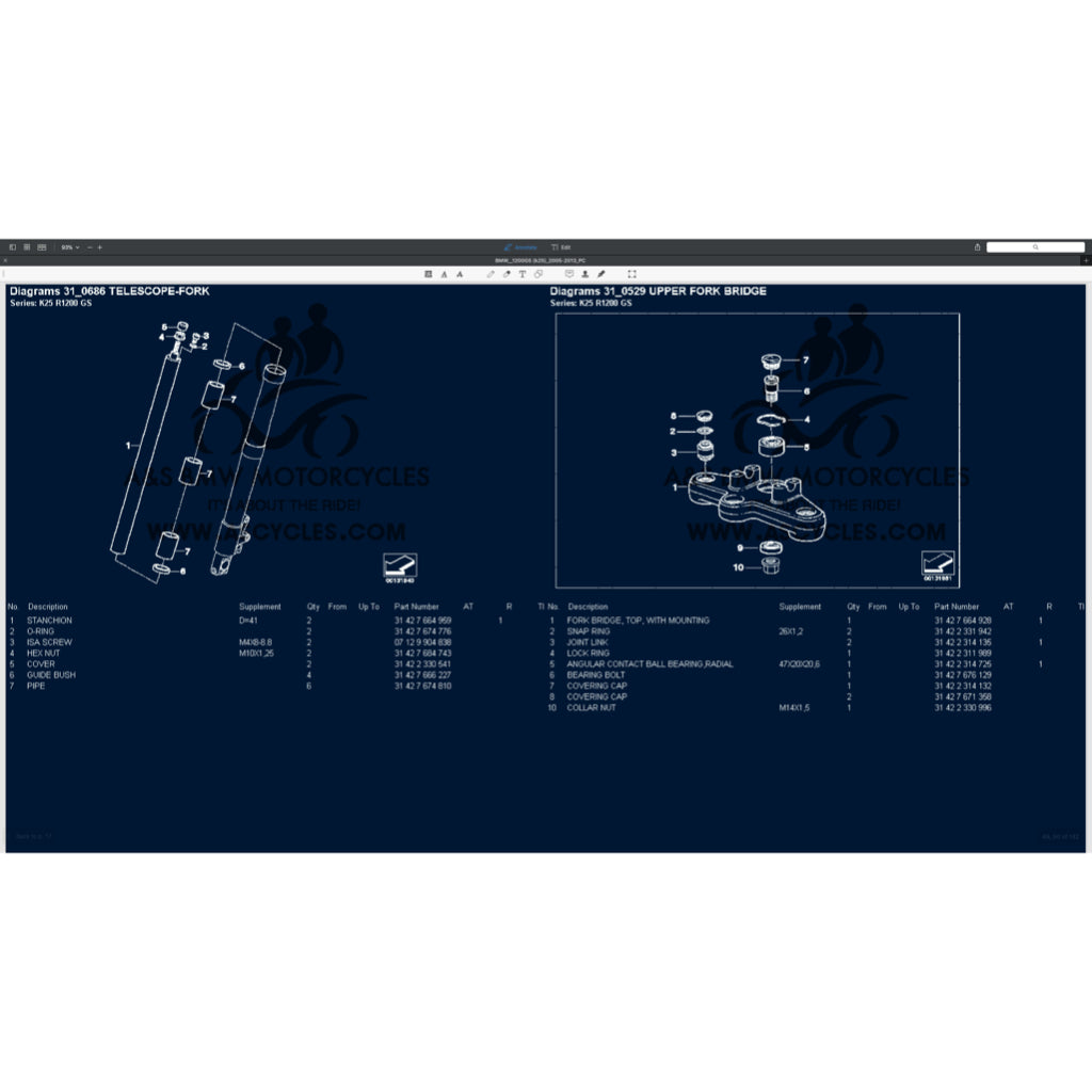 BMW R1200 GS / R1200GS K25 (2005-2013) SERVICE WORKSHOP MANUAL + PARTS CATALOGUE + OWNER'S MANUAL - Image 10