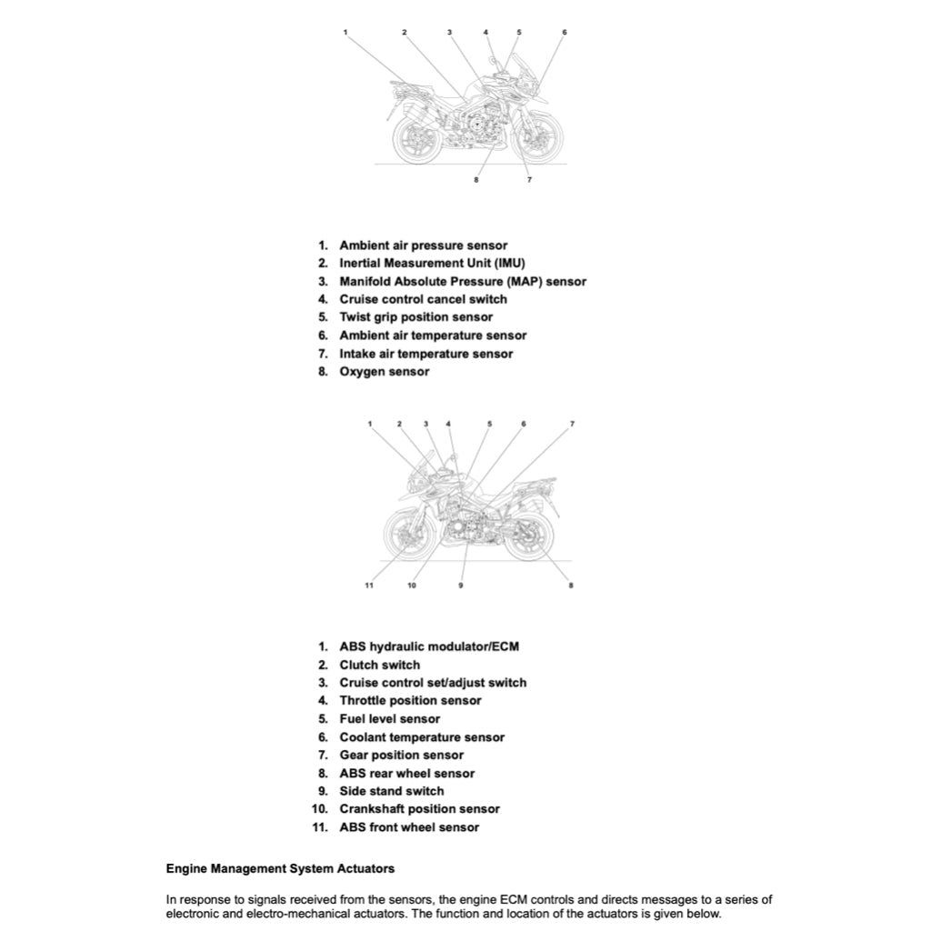 TRIUMPH TIGER 1200 XCX (2016-2023) SERVICE WORKSHOP MANUAL + OWNER'S MANUAL - Image 7