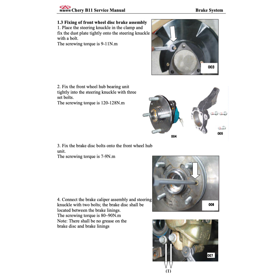 CHERY EASTAR B11 (2004-2011) SERVICE WORKSHOP MANUAL - Image 4