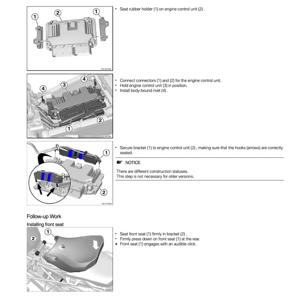 BMW R1200GS ADVENTURE K51 (2014-2019) SERVICE WORKSHOP MANUAL + PARTS CATALOGUE + OWNER'S MANUAL - Image 6