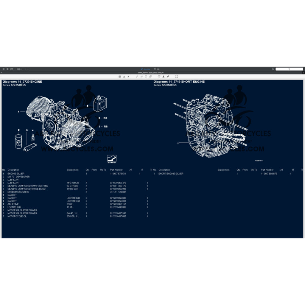 BMW R1200 GS / R1200GS K25 (2005-2013) SERVICE WORKSHOP MANUAL + PARTS CATALOGUE + OWNER'S MANUAL - Image 7