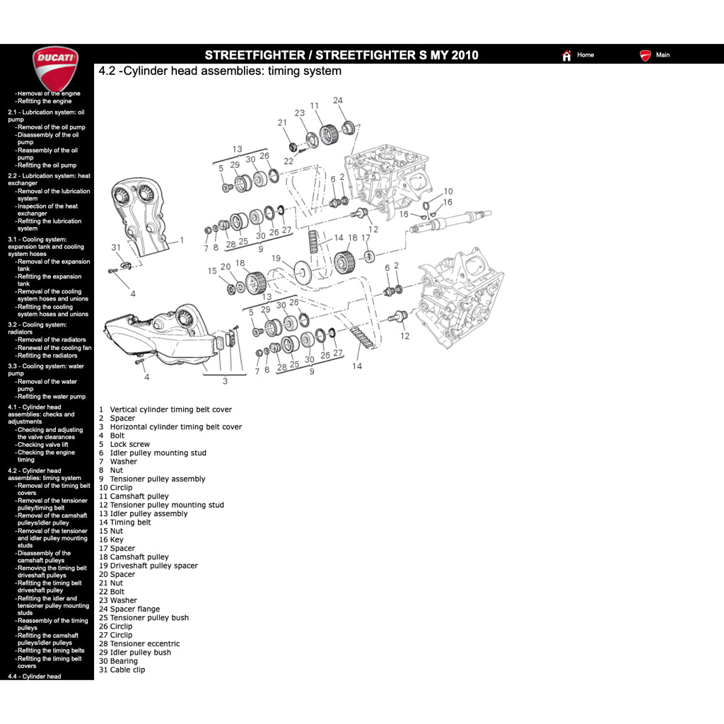 DUCATI STREETFIGHTER/S 1098 / 848 (2009-2015) SERVICE WORKSHOP MANUAL + PARTS CATALOGUE + OWNER'S MANUAL - Image 4