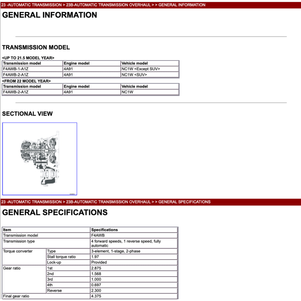 MITSUBISHI XPANDER NC (2019-2023) SERVICE WORKSHOP MANUAL - Image 5