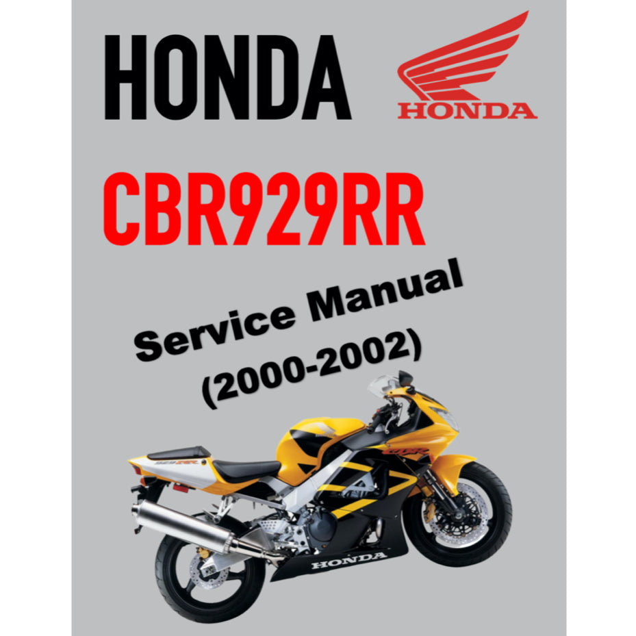 HONDA CBR929RR (2000-2002) SERVICE WORKSHOP MANUAL + PARTS CATALOGUE + OWNER'S MANUAL