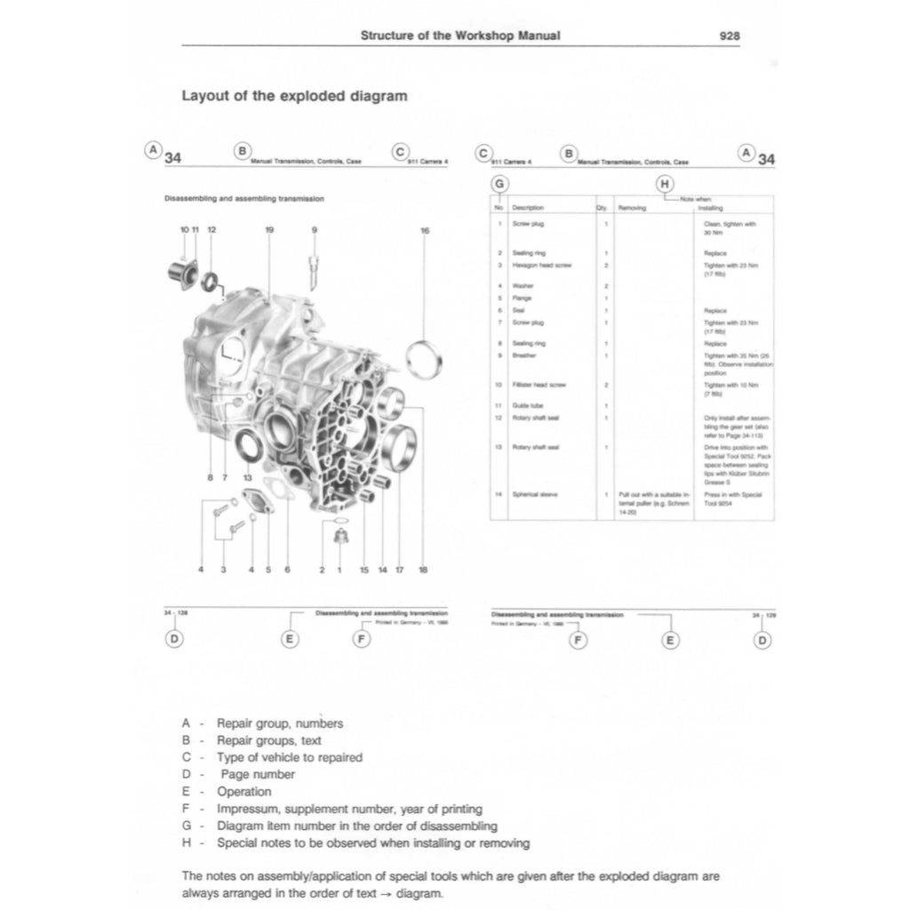 PORSCHE 928 (1977-1995) SERVICE WORKSHOP MANUAL + PARTS CATALOGUE - Image 6