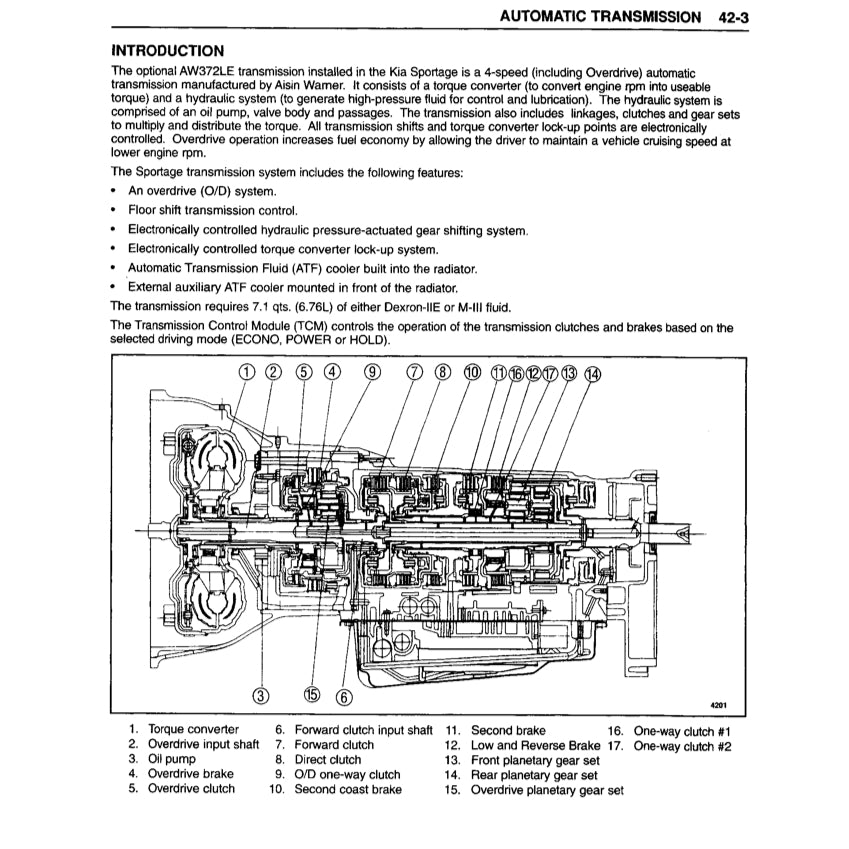 KIA SPORTAGE JA/NB (1996-2004) SERVICE WORKSHOP MANUAL - Image 7