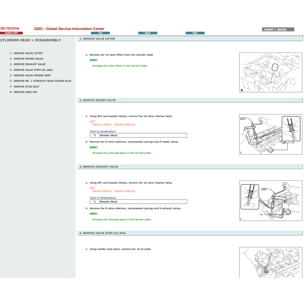 TOYOTA CAMRY ACV ASV 50/51 (2012-2017) ONLINE SERVICE WORKSHOP MANUAL - Image 8
