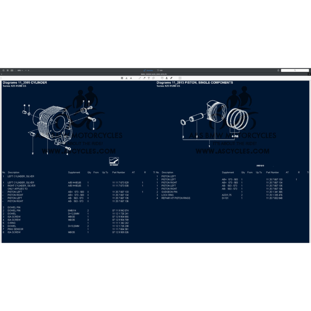 BMW R1200 GS / R1200GS K25 (2005-2013) SERVICE WORKSHOP MANUAL + PARTS CATALOGUE + OWNER'S MANUAL - Image 8