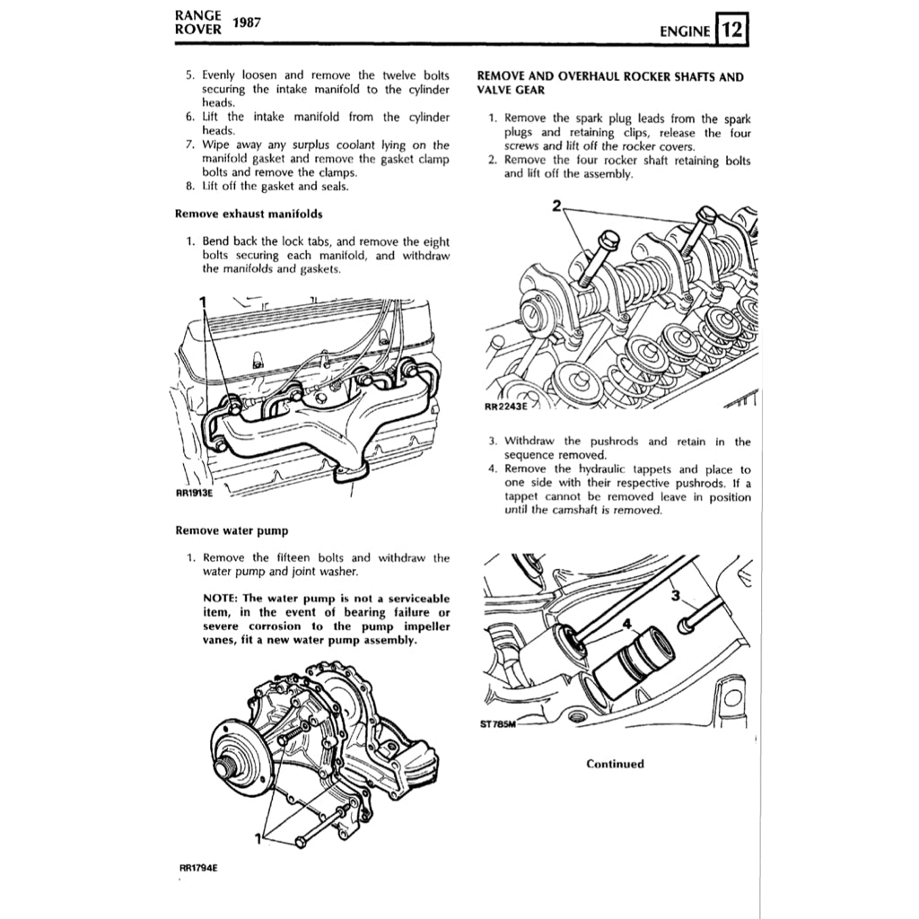 RANGE ROVER CLASSIC (1987-1994) SERVICE WORKSHOP MANUAL - Image 6