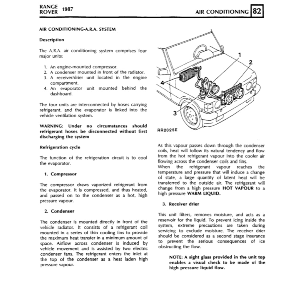RANGE ROVER CLASSIC (1987-1994) SERVICE WORKSHOP MANUAL - Image 8