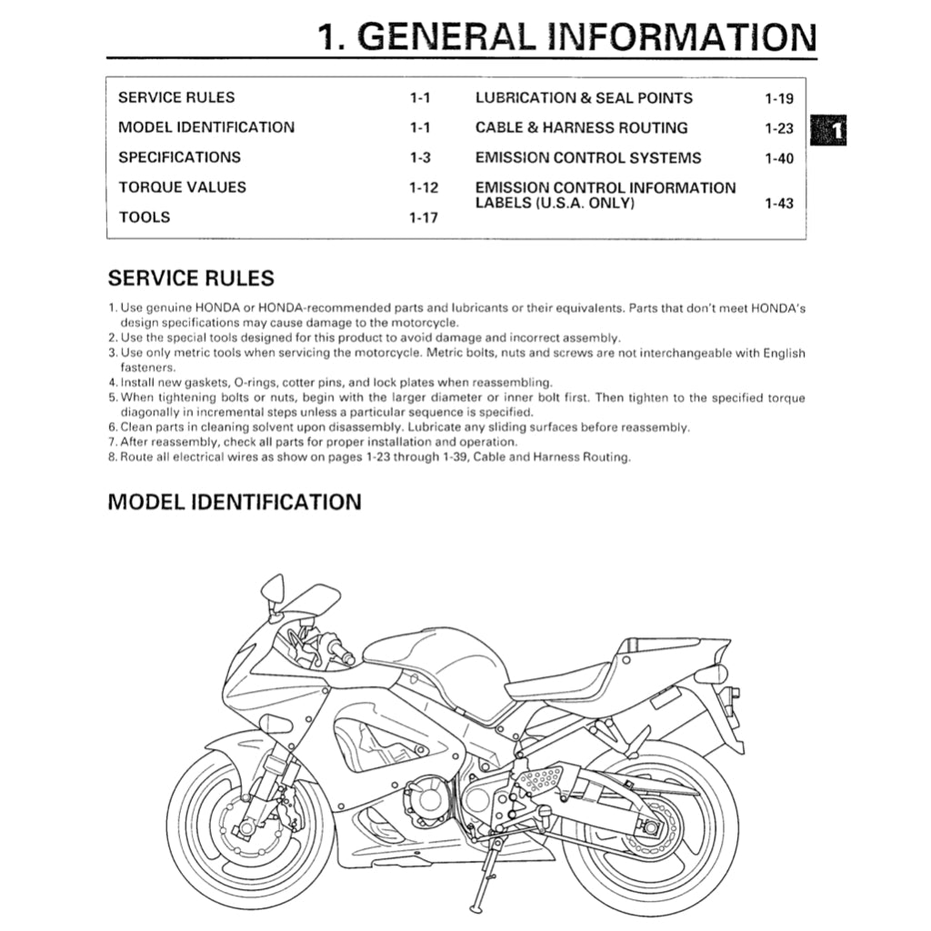 HONDA CBR929RR (2000-2002) SERVICE WORKSHOP MANUAL + PARTS CATALOGUE + OWNER'S MANUAL - Image 4