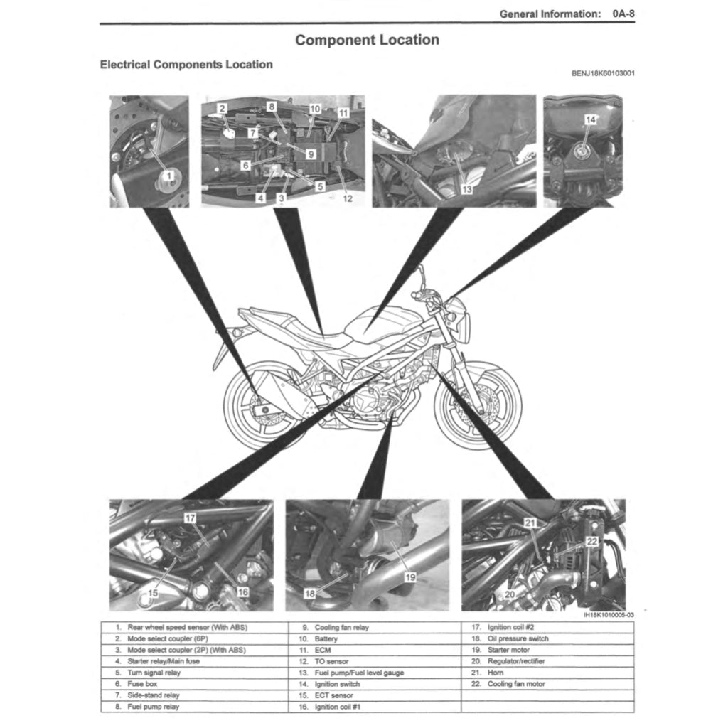 SUZUKI SV650 SV650/A/XA "L7-L9" (2017-2023) SERVICE WORKSHOP MANUAL + PARTS CATALOGUE + OWNER'S MANUAL - Image 6