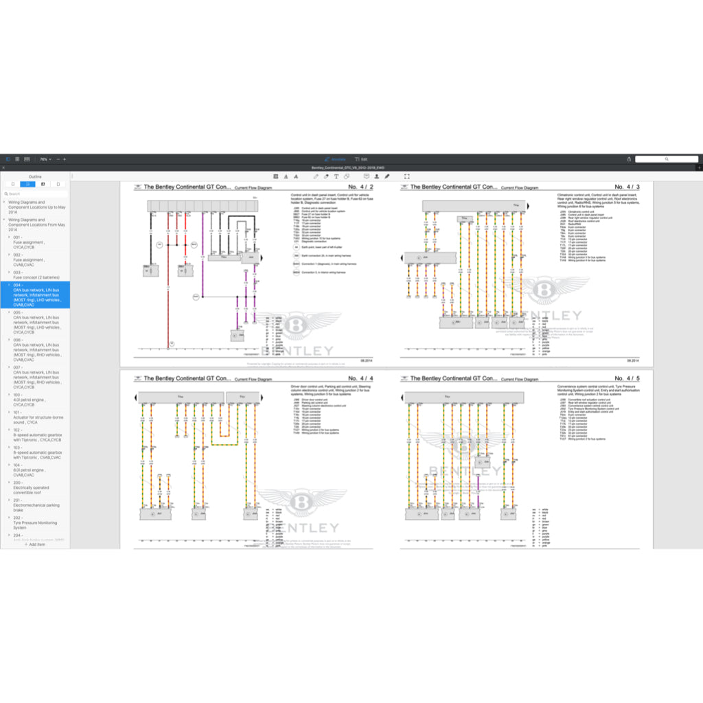 BENTLEY CONTINENTAL GTC V8 (2012-2018) ELECTRICAL WIRING DIAGRAMS - Image 3