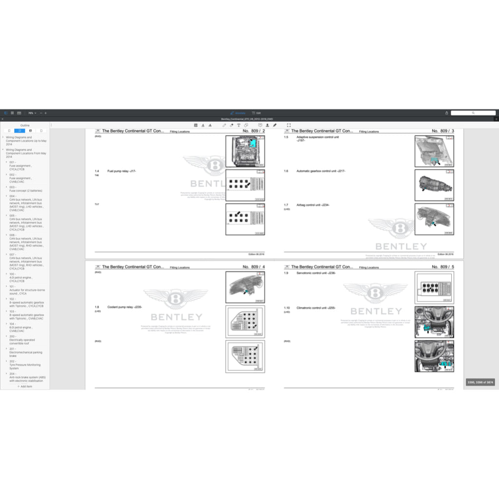 BENTLEY CONTINENTAL GTC V8 (2012-2018) ELECTRICAL WIRING DIAGRAMS - Image 4
