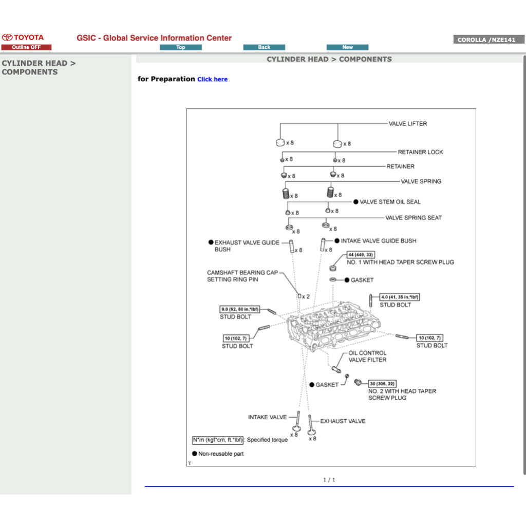 TOYOTA COROLLA ALTIS E141 (2010-2013) SERVICE WORKBOOK WORKSHOP MANUAL - Image 3
