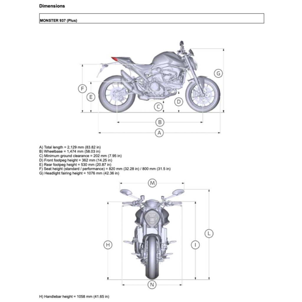DUCATI MONSTER 937+ (2021+) SERVICE WORKSHOP MANUAL + PARTS CATALOGUE + OWNER'S MANUAL - Image 3
