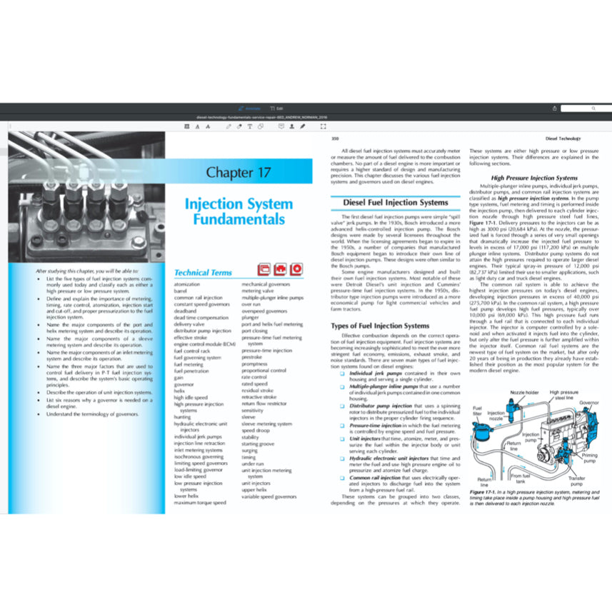 DIESEL TECHNOLOGY FUNDAMENTALS, SERVICE, REPAIR - ANDREW NORMAN, 8TH ED., 2016 - Image 4