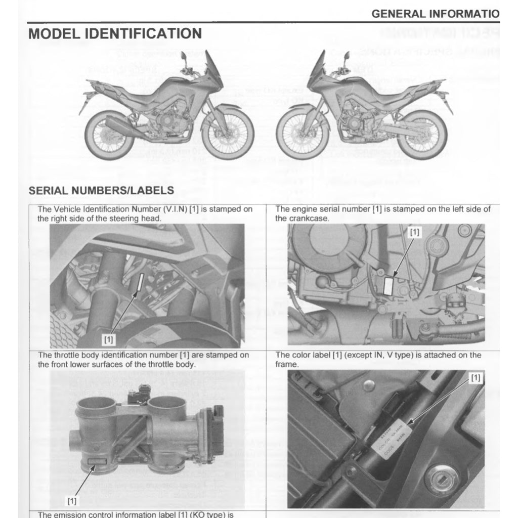 HONDA TRANSALP XL750 (2023+) SERVICE WORKSHOP MANUAL + PARTS CATALOGUE + OWNER'S MANUAL - Image 4