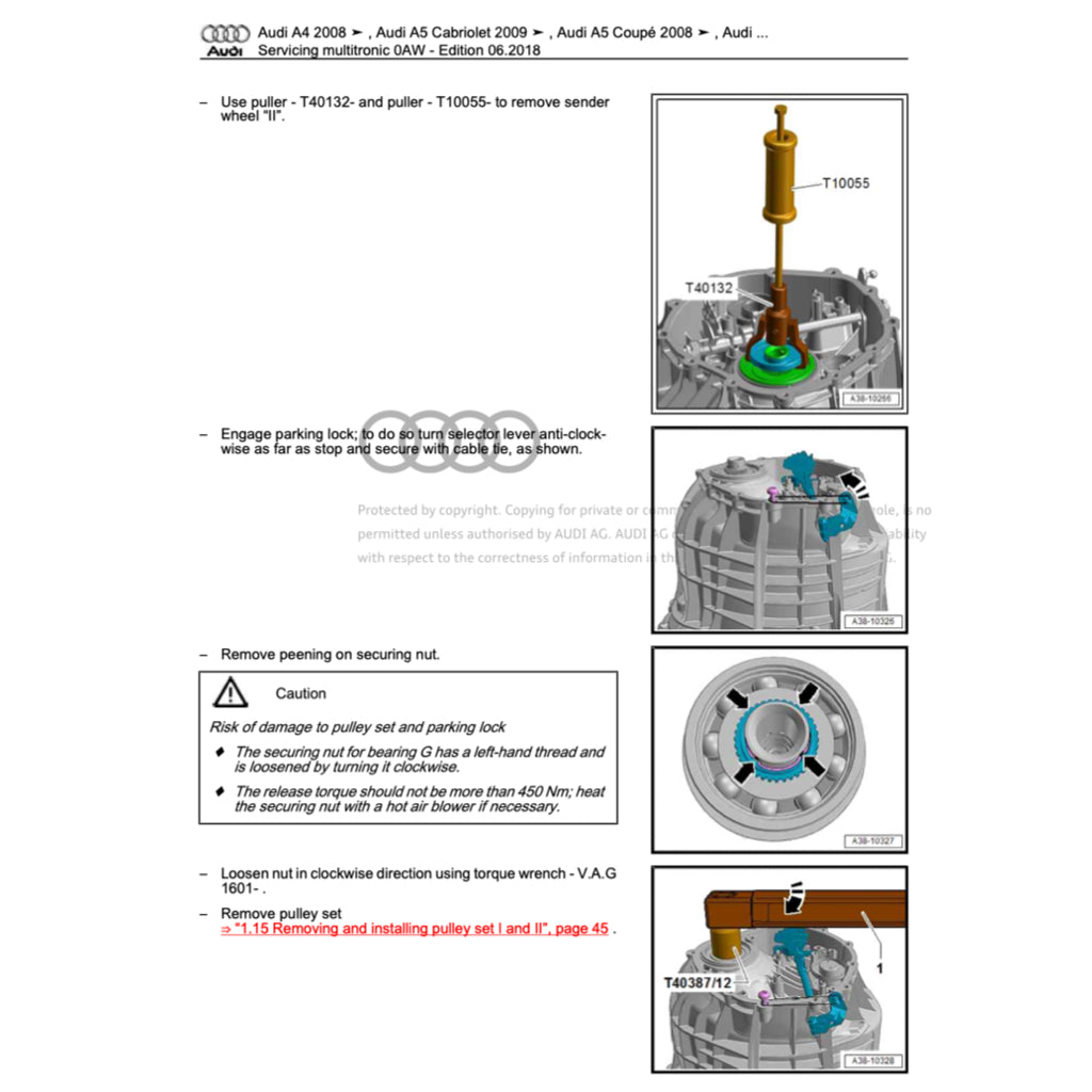 AUDI A7 4G8 (2011-2018) SERVICE WORKSHOP MANUAL - Image 9