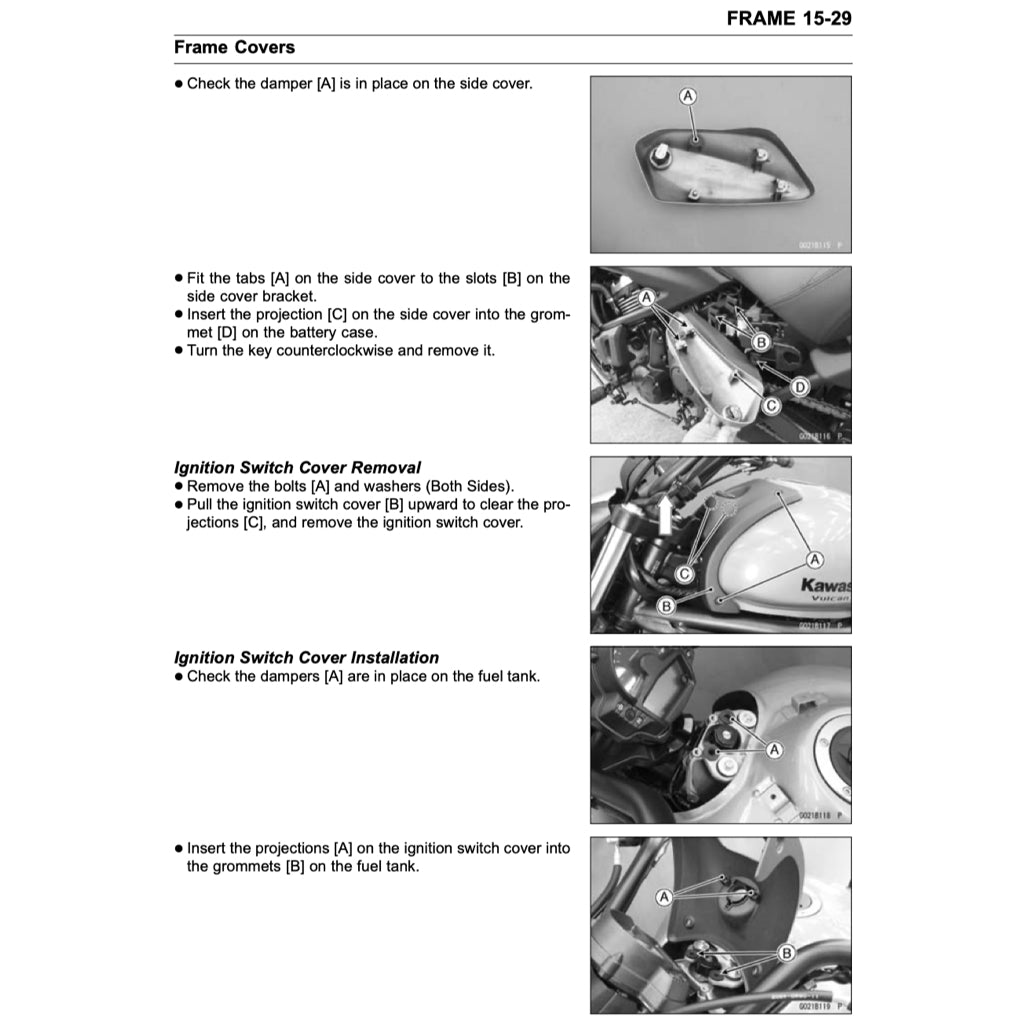 KAWASAKI VULCAN S650 (2015+) SERVICE WORKSHOP MANUAL + PARTS CATALOGUE + OWNER'S MANUAL - Image 5