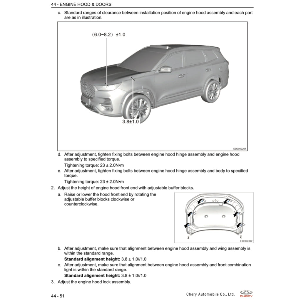 CHERY TIGGO 8 PRO (2020+) SERVICE WORKSHOP MANUAL - Image 4