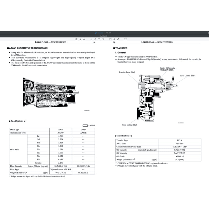 LEXUS LS460(L) (2007-2017) SERVICE WORKSHOP MANUAL - Image 4
