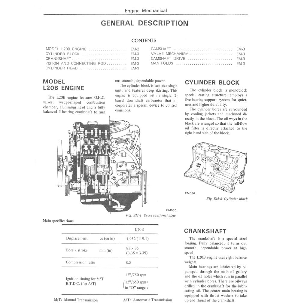 DATSUN VIOLET 710 (1973-1977) SERVICE WORKSHOP MANUAL - Image 6
