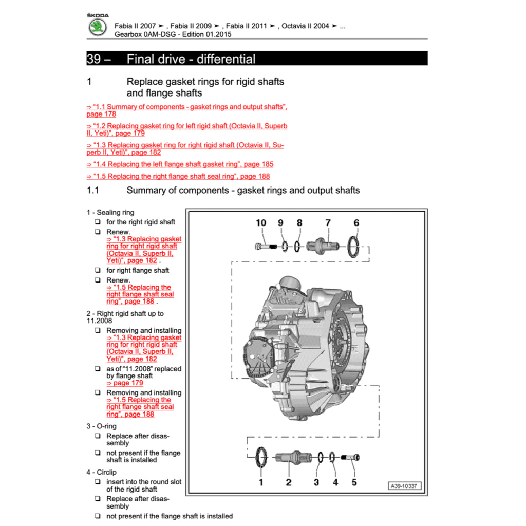 SKODA OCTAVIA 1Z (2004-2013) SERVICE WORKSHOP MANUAL - Image 5