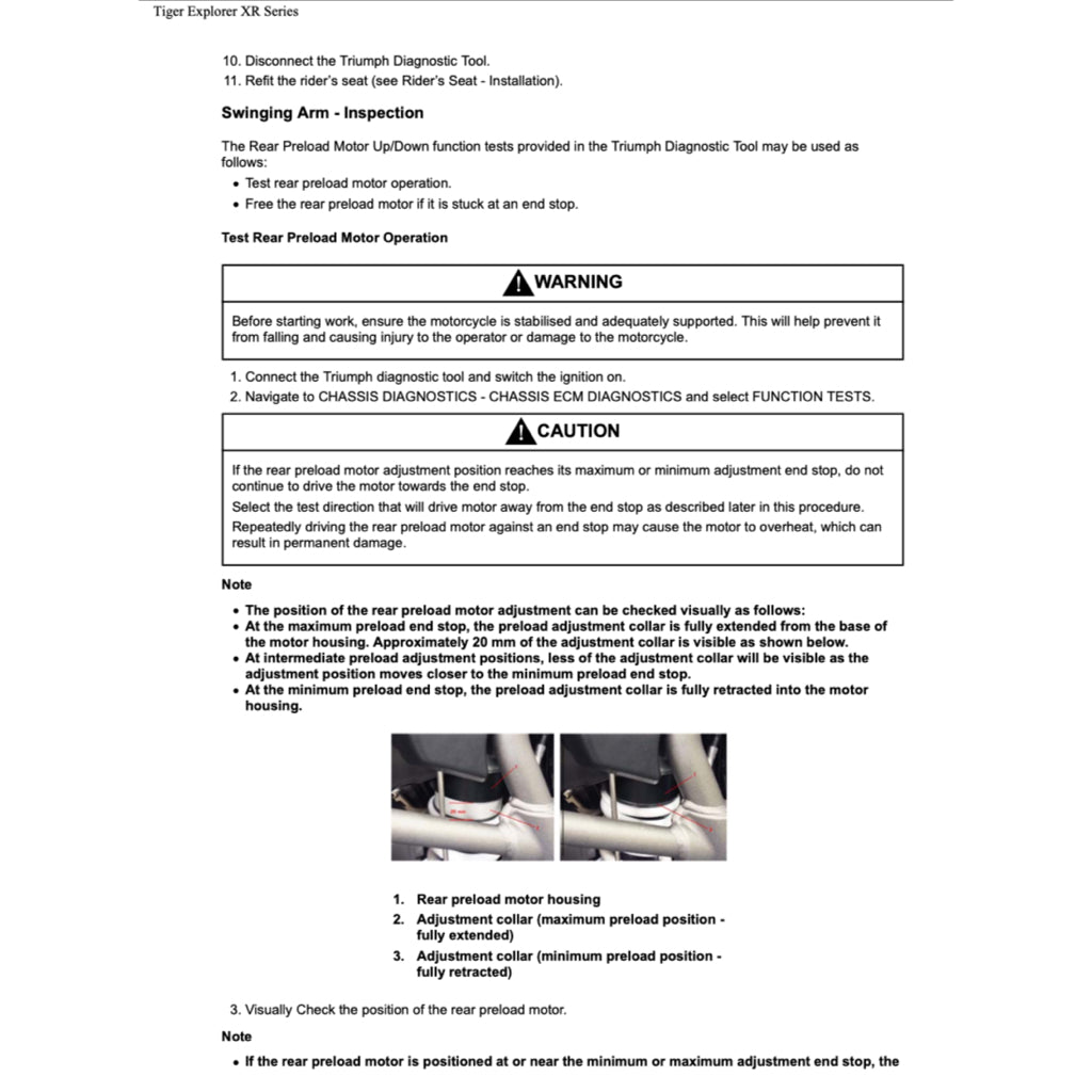 TRIUMPH EXPLORER 1200 XR/XRX/XRT (2016-2021) SERVICE WORKSHOP MANUAL + OWNER'S MANUAL - Image 4