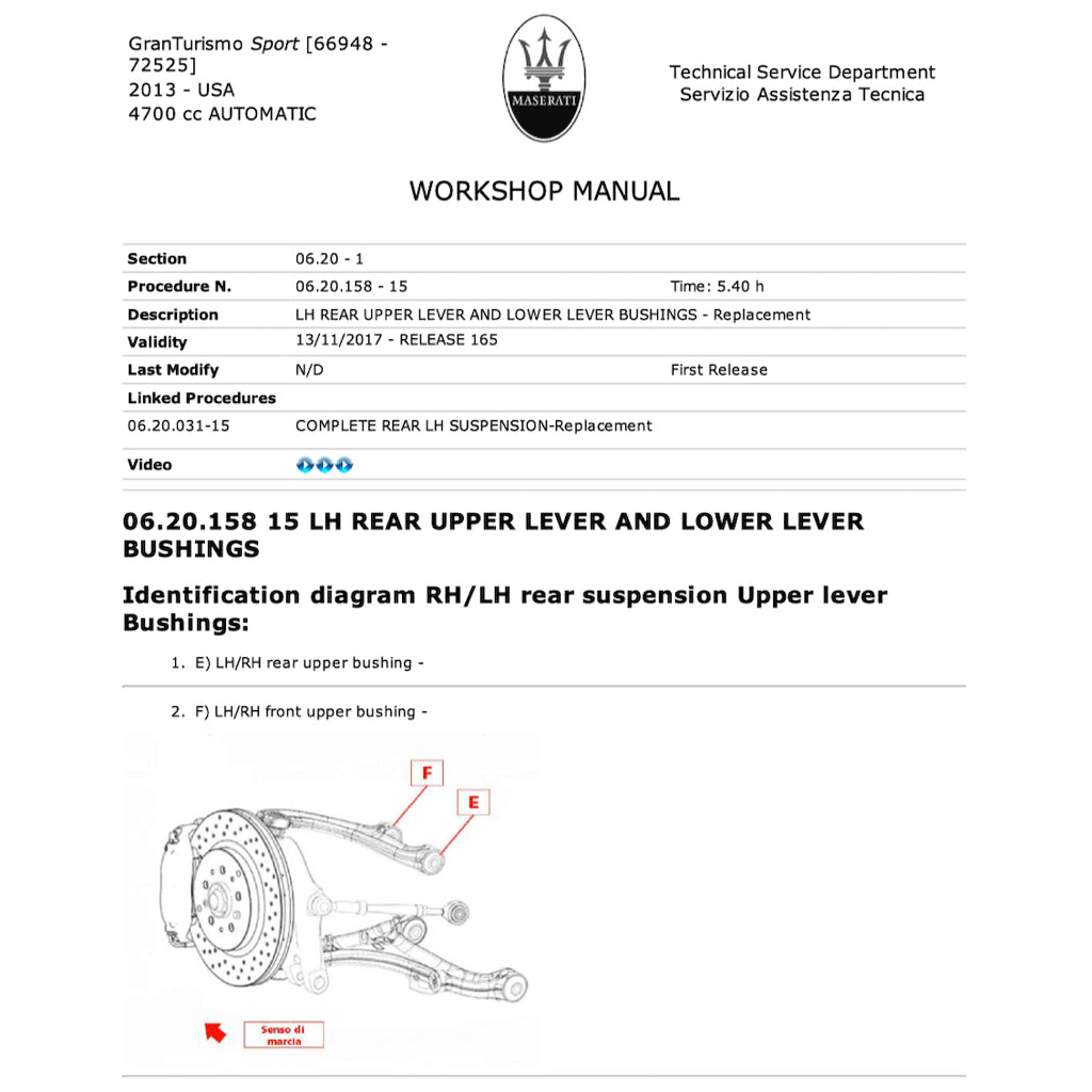 MASERATI GRANTURISMO SPORT M145 (2007-2019) SERVICE WORKSHOP MANUAL - Image 8