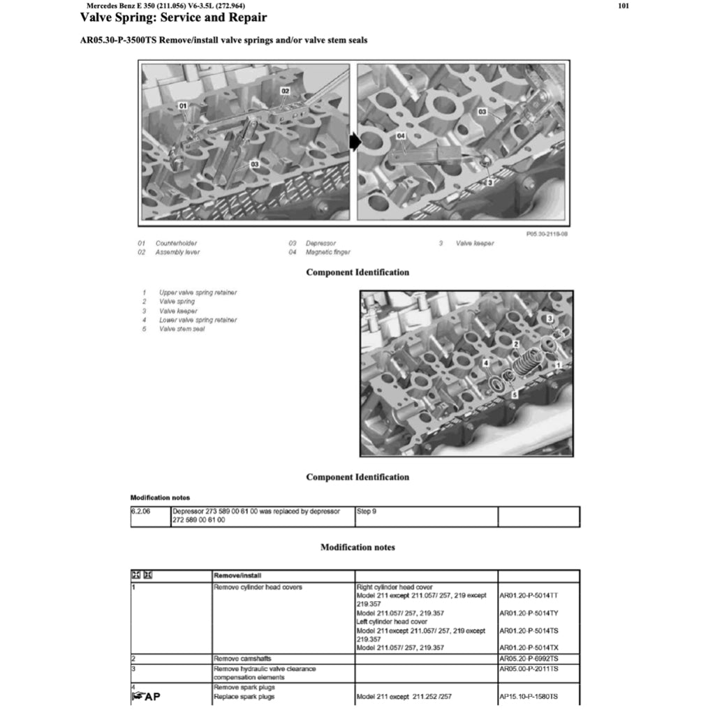 MERCEDES-BENZ E-CLASS W211 E350 M272 (2002-2009) SERVICE WORKSHOP MANUAL - Image 5