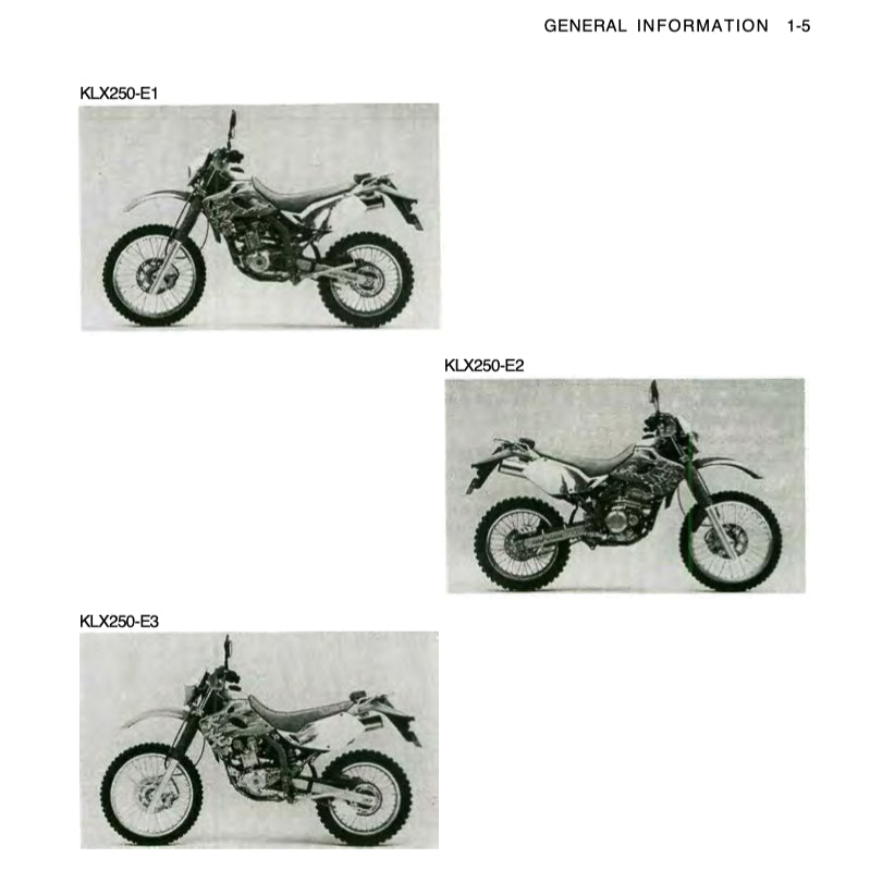 KAWASAKI KLX250 KLX 250 (1993-2007) SERVICE WORKSHOP MANUAL + PARTS CATALOGUE - Image 5