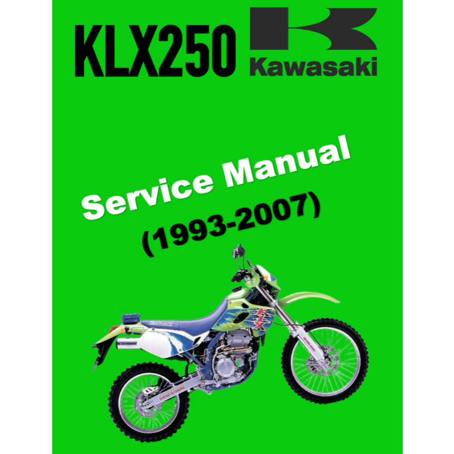 KAWASAKI KLX250 KLX 250 (1993-2007) SERVICE WORKSHOP MANUAL + PARTS CATALOGUE