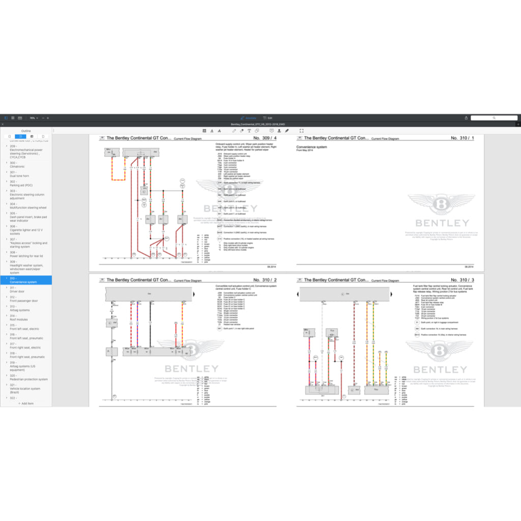 BENTLEY CONTINENTAL GTC V8 (2012-2018) ELECTRICAL WIRING DIAGRAMS - Image 5