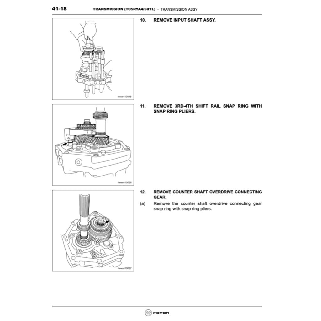 FOTON VIEW C2 (2011-2016) SERVICE WORKSHOP MANUAL - Image 8