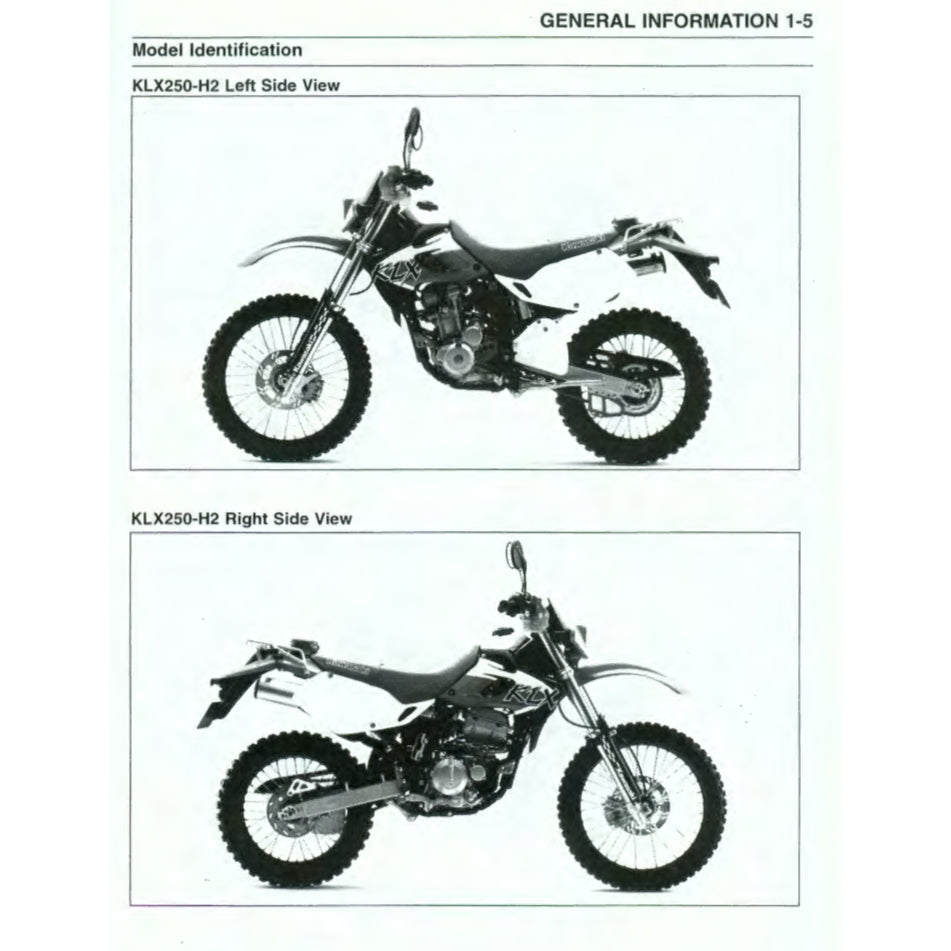 KAWASAKI KLX250 KLX 250 (1993-2007) SERVICE WORKSHOP MANUAL + PARTS CATALOGUE - Image 6