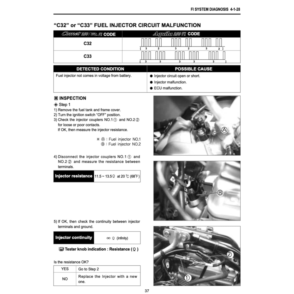 NAZA BLADE / HYOSUNG COMET 250R FI (2012-2018) SERVICE WORKSHOP MANUAL + OWNER'S MANUAL - Image 7