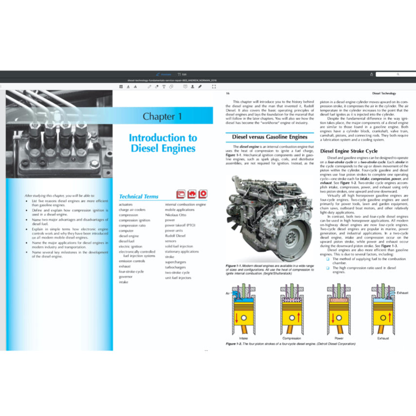 DIESEL TECHNOLOGY FUNDAMENTALS, SERVICE, REPAIR - ANDREW NORMAN, 8TH ED., 2016 - Image 6